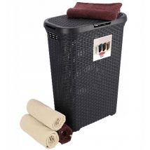 Curver - Cesto para la ropa sucia Curve 40 l gris oscuro