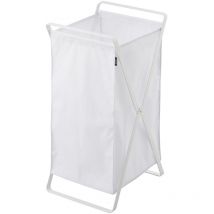 Cesto per biancheria pieghevole bianco - a 64 cm