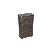 Curver - 193009 - Cesta de ropa Natural Style, con tapa configurable, 40 l, color chocolate