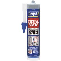 CEYS Total Tech Mehrzweckkleber grau 290ml – Hochwertiger Dichtkleber für Innen- und Außenbereich – Schnell trocknend