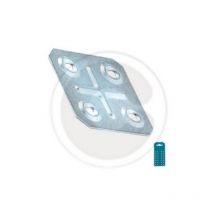 Cf 10 piA ces de plaques carrA es en acier galvanisA 4 trous Plaque de plaque 4x4 cm