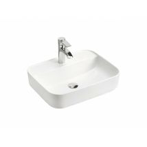 Vasque En Céramique À Poser - Blanc - L 50 X P 40 X H 15 Cm - Livraison Gratuite