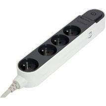 CHACON Blocco design parafulmine 4x16A con interruttore - 5 m - Grigio scuro