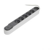 Chacon - Bloc multiprise parafoudre avec interrupteur 6 prises 16A 1,5m gris