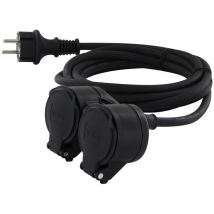 Chacon - Prolongateur HO5RR-F 3 x1,5mm2- IP44 Dual-Head - 10m -