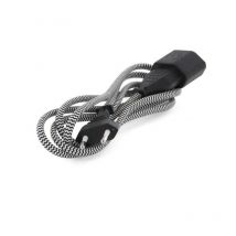Rallonge textile noire/blanc 6A - 1,5M-FICHE noire - Chacon