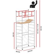 Chafaudage M4 lux (Hauteur de travail 5 m)