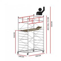 Chafaudage titanium pro (Hauteur de travail 5,10 m)