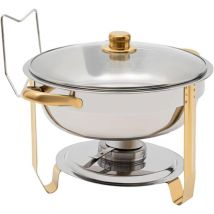 Chafing Dish Buffet Ensemble Chauffe-Platz en Acier Inoxydable, Chaffers Rond Buffets Chauffants Buffet pour FêTes Mariage Banquets Restauration