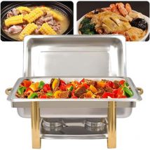 Gojoy - Chafing Dish Chauffe-plats 9L, Chauffe-Plats en Acier Inoxydable uffets Chauffants pour Fêtes, Mariage, Banquets, Restauration