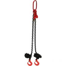 Gojoy - Chaîne à 2 brins, raccourcissable, chaîne forestière de 2 m, chaîne de levage en acier allié, chaîne de levage 2 t, outil de levage pour