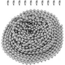 Chaîne à billes avec connecteurs, collier en acier inoxydable à longueur réglable, plaque d'identité pour chien, homme