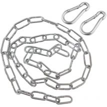 Chaîne avec Deux Mousquetons-Chaîne de chaise suspendue en acier inoxydable de 1M-Chaîne d'Extension Chaises Suspendues
