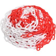 Chaîne d'avertissement Rouge et blanc 30 m Ø8 mm Plastique CFW92672
