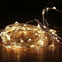Galileo - Chaîne de la série de lumières led Batterie Batterie pour les décorations et les salles de cuivre et les vitrines 50 microled - 5 mt