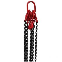 Idmat - chaine de levage 7mm 4 brins 2.50 m + 8 crochets