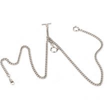 Rapanda - Chaîne de montre de poche O-chain en métal (longueur 44 cm) argent, bronze (argent)