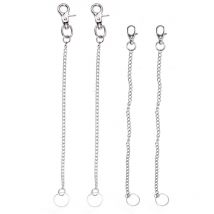 Chaîne de sécurité 4 pièces en alliage métallique chaîne de sécurité porte-clés en métal longue chaîne taille suspendue porte-clés pour hommes argent