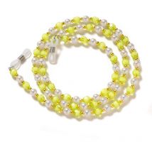 Chaîne pendentif lunettes en perles vertes