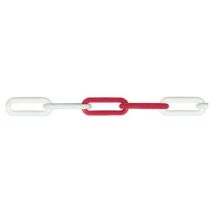 Posamo - Chaine Plastique 6mm X 50m Rouge/blanc (par 50)