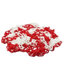 Chaîne plastique de délimitation et signalisation.- Rouge et blanc -