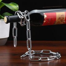 Chaîne Porte-Bouteille Magique - Support de Bouteille en Métal avec Effet Illusion Argent