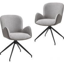 CHAIRUS Dining Chairs 2Pcs in Chenille Modern Swivel Chairs with Chic Stylish Backrest for Living Room Kitchen Restautant, Gray