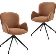 CHAIRUS Dining Chairs 2Pcs in Chenille Modern Swivel Chairs with Chic Stylish Backrest for Living Room Kitchen Restautant, Orange