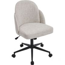 Chairus Office Chair in Linen Fabric Modern Swivel Desk Charir Height Adjustable for Bedroom Home Office Workplace, Beige