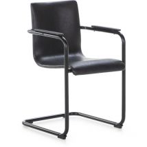 Chaise 50x50x84 Métal Noir/Simili Cuir Noir