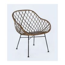 Fijalo - Fauteuil 66x66x77 Métal/Osier Marron