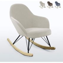 Chaise à bascule en velours au design moderne Eiffel Rocking - Beige
