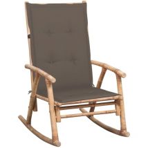 Chaise à bascule avec coussin Bambou