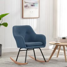 Lafomukea - Chaise à bascule Bleu Tissu