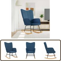 Chaise à bascule Bleu Tissu - Chaise à Bascule - Chaise Relaxante - Mobilier Extérieur - Fauteuil Balançoire - Chaise Bleue
