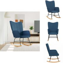 Chaise à bascule Bleu Tissu - Chaise à Bascule - Chaise Relaxante - Mobilier Extérieur - Fauteuil Balançoire - Chaise Bleue