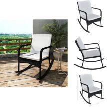 Chaise à bascule d'extérieur Noir Résine tressée - Chaise à Bascule - Fauteuil Extérieur - Mobilier De Jardin - Chaise De Jardin - Décoration