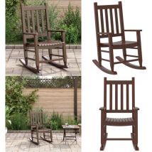 Chaise à bascule enfants marron bois de peuplier massif - Chaise à Bascule Enfant - Fauteuil Balançoire Enfant - Mobilier Enfant Extérieur - Chaise