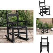 Chaise à bascule enfants noir bois de peuplier massif - Chaise à Bascule Enfant - Fauteuil Balançoire Enfant - Mobilier Enfant Extérieur - Jouet