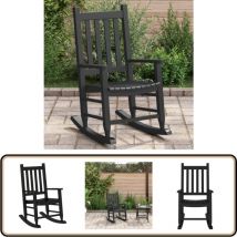 Chaise à bascule enfants noir bois de peuplier massif - Chaises à Bascule Enfants - Fauteuil Balançoire Enfant - Chaise Relaxante Enfant - Mobilier