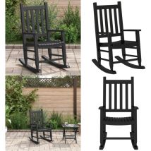 Chaise à bascule enfants noir bois de peuplier massif - Chaises à Bascule Enfants - Fauteuil Balançoire Enfant - Chaise Relaxante Enfant - Mobilier