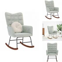 Vidaxl - Chaise à bascule Gris clair Velours - Fauteuil à Bascule - Fauteuils à Bascule - Chaise - Chaise Longue