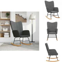 Chaise à bascule Gris foncé Tissu - Chaise à Bascule - Chaise Relaxante - Mobilier Extérieur - Fauteuil Pliable - Chaise Lounge