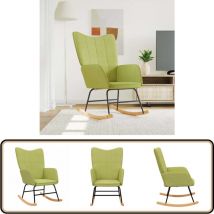 Chaise à bascule Vert Tissu - Chaise à Bascule - Chaise Relaxante - Mobilier Extérieur - Fauteuil Pliable - Chaise Verte
