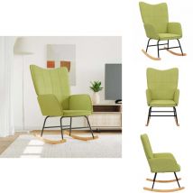 Chaise à bascule Vert Tissu - Chaise à Bascule - Chaise Relaxante - Mobilier Extérieur - Fauteuil Pliable - Chaise Verte