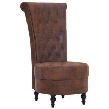 Chaise à dossier haut Marron Similicuir daim vidaXL