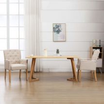 Maison Chic - Chaise à manger, Chaise à dîner, Chaise cuisine avec accoudoirs Beige Tissu design in