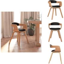 Chaise à manger Noir Bois courbé et similicuir - Chaises De Salle à Manger - Chaise Moderne - Chaise Design - Chaise Noire - Chaise Avec Accoudoirs