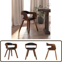 Chaise à manger Noir Bois courbé et similicuir - Chaises De Salle à Manger - Chaise Moderne - Chaise Design - Chaise Noire - Chaise Cuir Synthétique