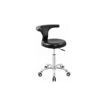 Chaise à roulettes réglable pour bureau, cuisine, dentiste, boutique, laboratoire et maison (Noir)